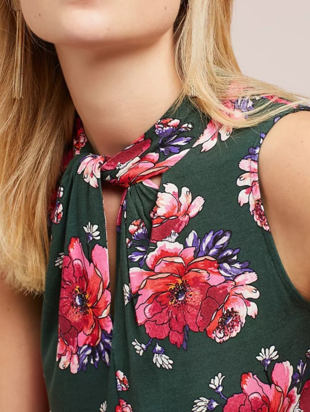 ANTHROPOLOGIE MEADOW RUE PLEATED PETALS FLORAL TOP M